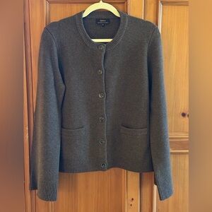 NWOT Quince Mongolian Cashmere Structured Cardigan, size Medium, Chocolate Brown